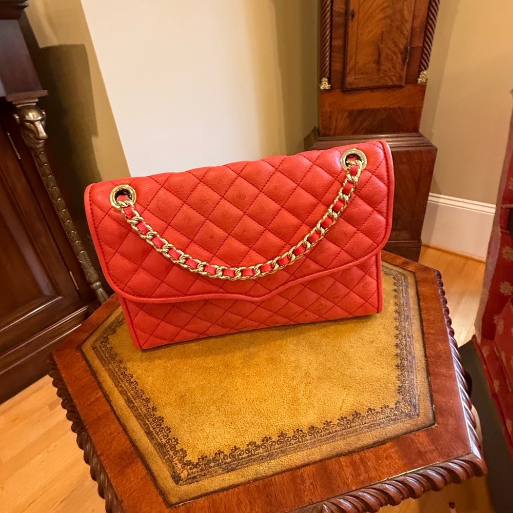 Rebecca Minkoff Red Leather Quilted Affair Bag Large - Picture 12 of 12